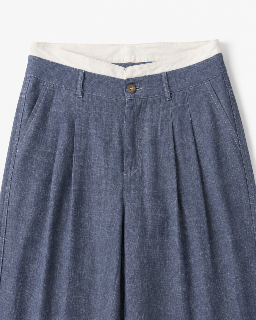 Wide-Leg Denim Pants