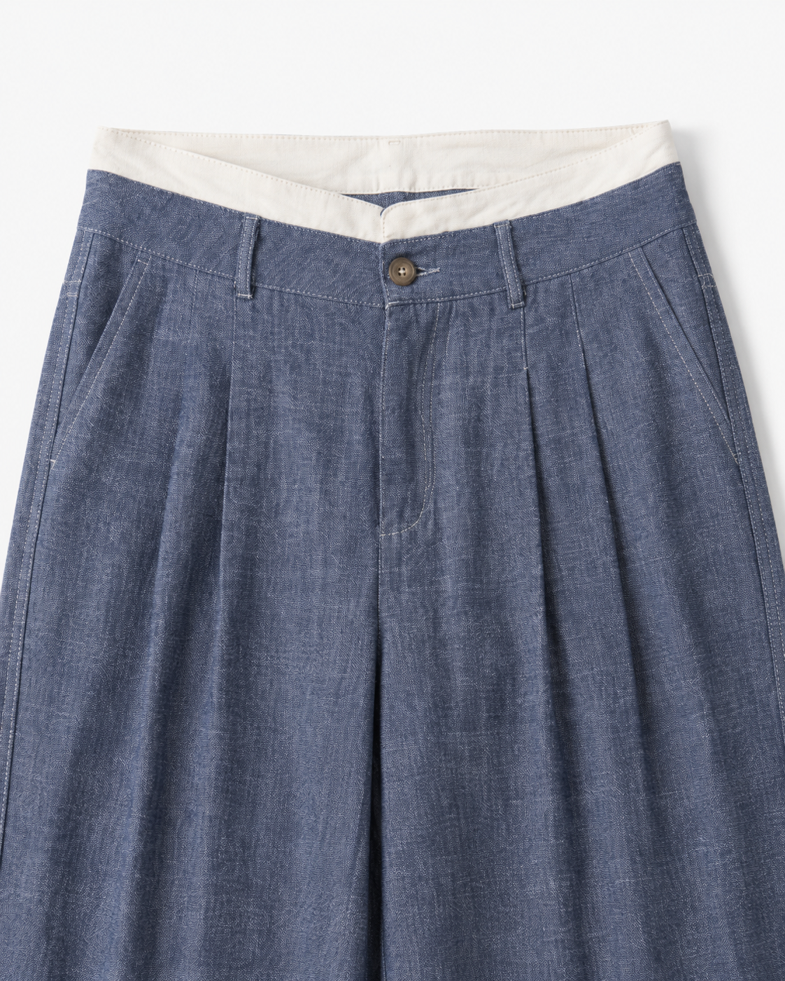Wide-Leg Denim Pants