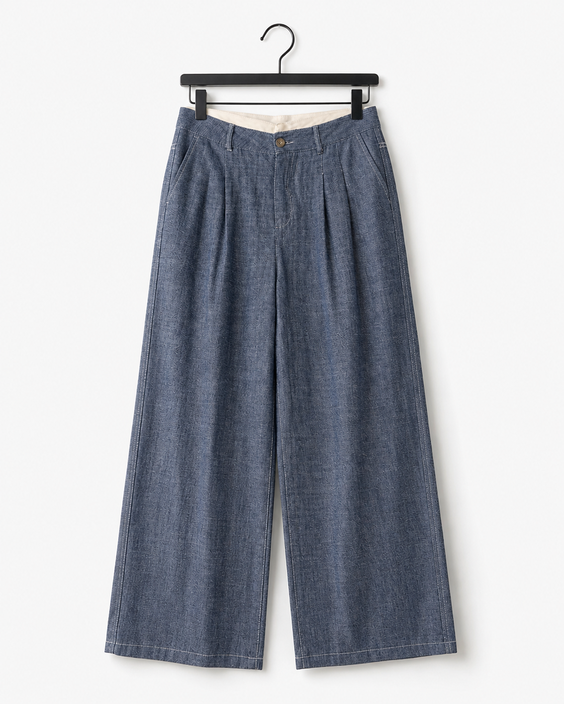 Wide-Leg Denim Pants