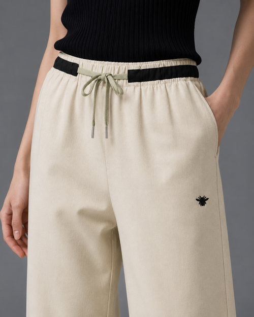Beige Wide-Leg diro Pants