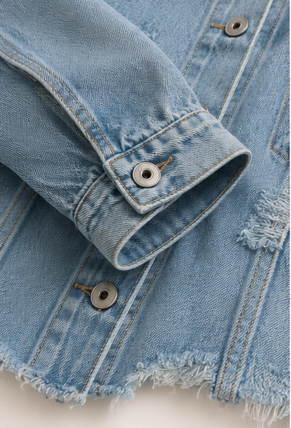 Distressed Cropped Denim Jacket