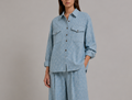 GUCCI Denim Monogram Wide-Leg Suit