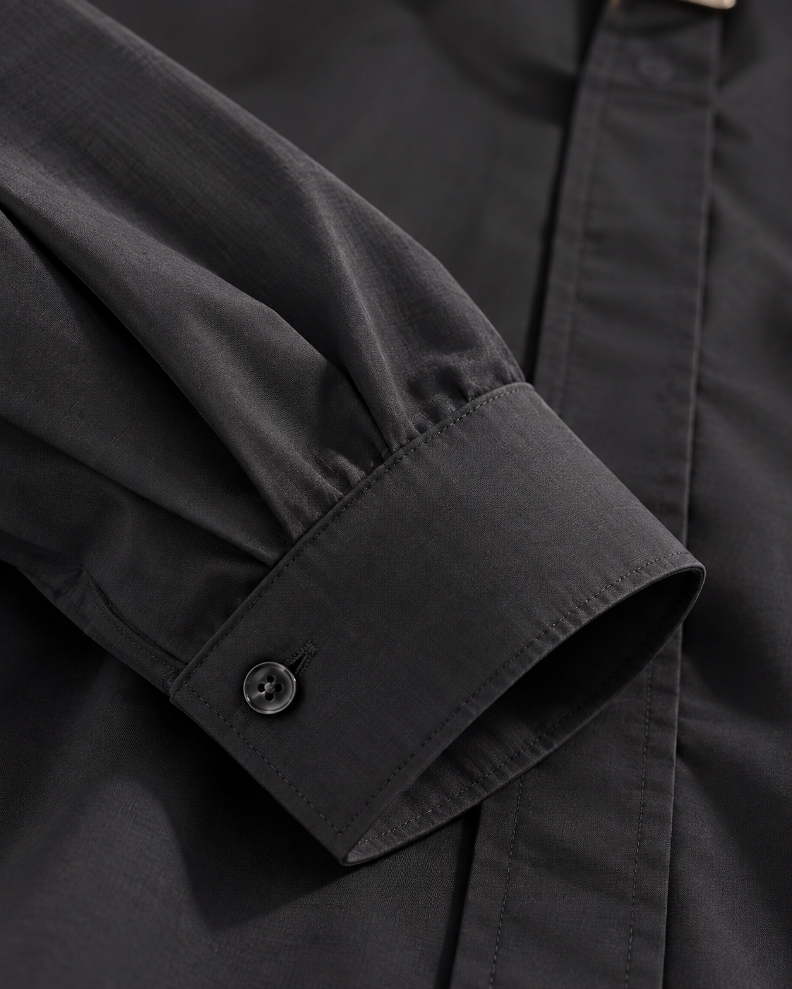 Black Keyhole Detail Oversized Shirt
