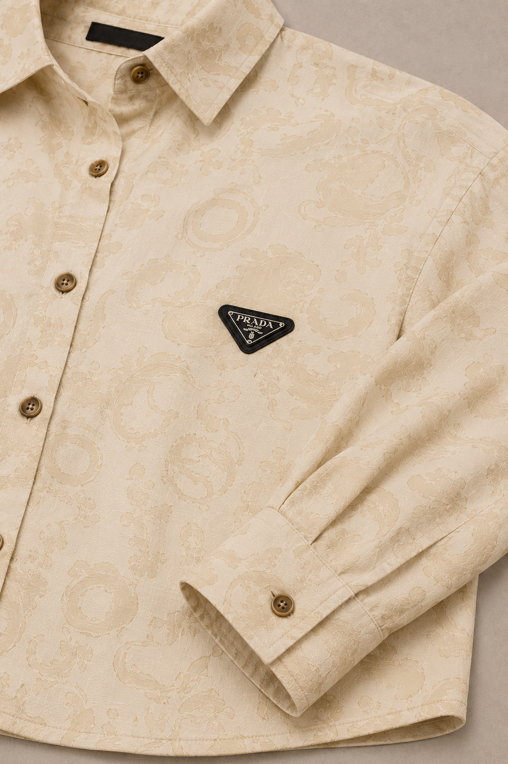 Ivory Jacquard Oversized Shirt