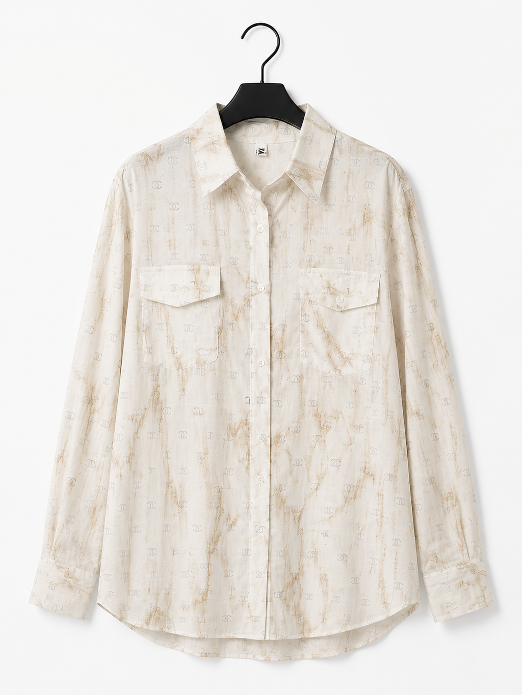 Ivory Marble Monogram Shirt