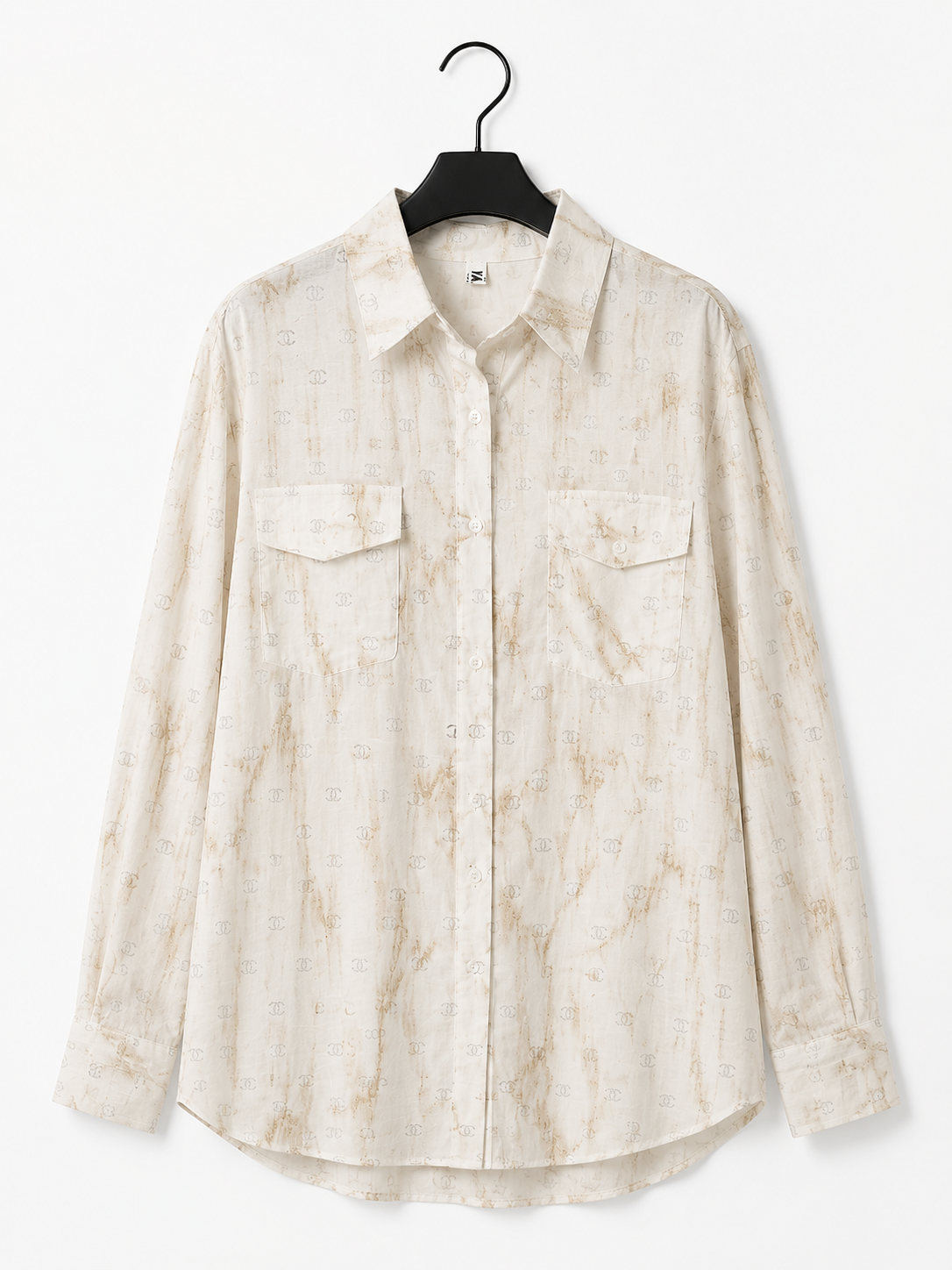 Ivory Marble Monogram Shirt