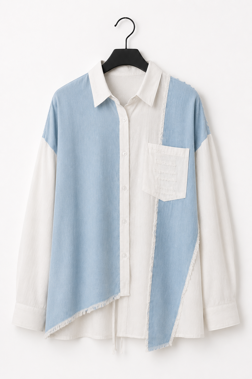 Sky Blue Contrast Oversized Shirt