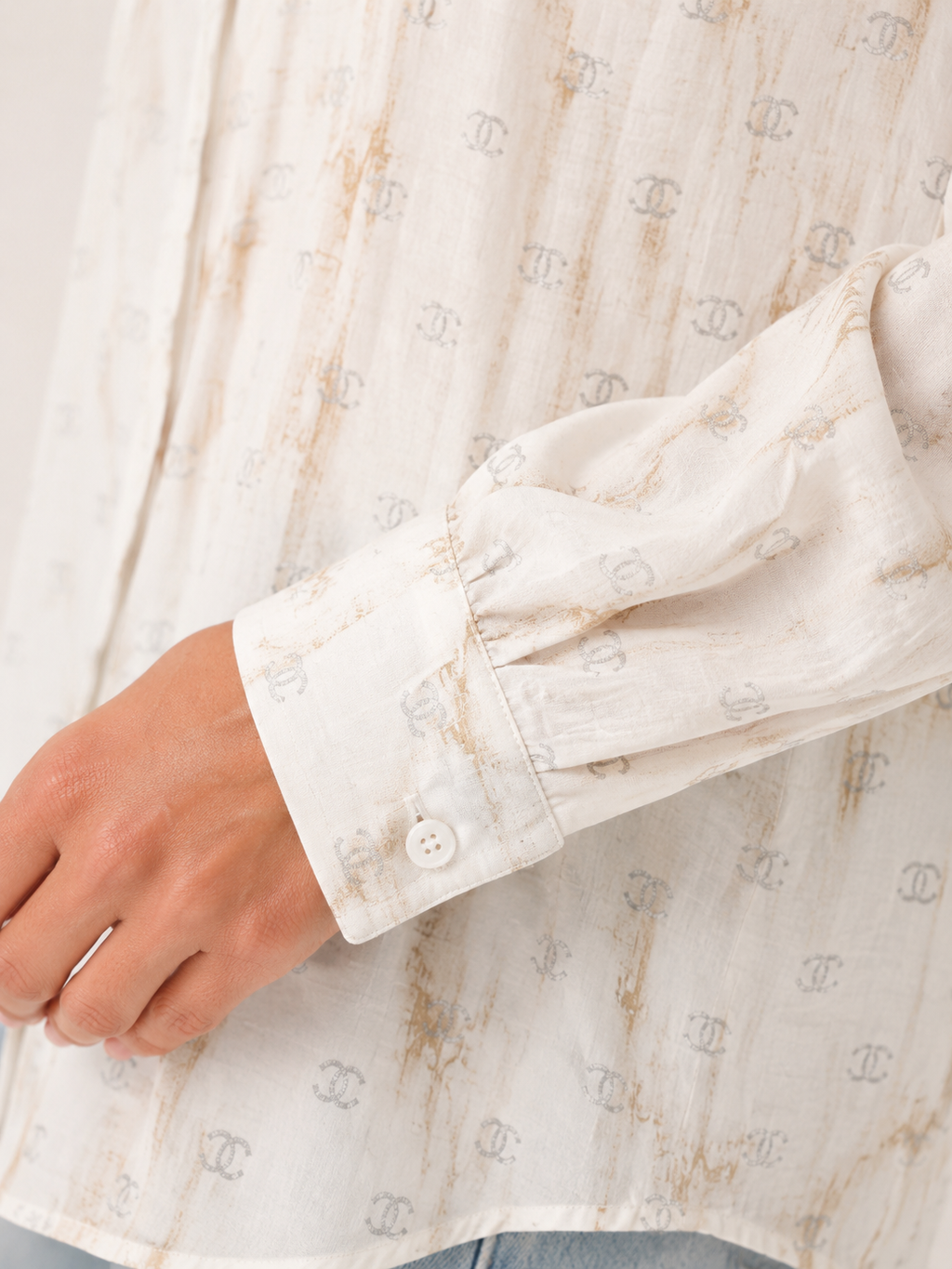 Ivory Marble Monogram Shirt