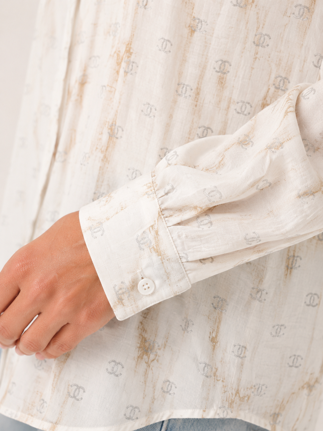 Ivory Marble Monogram Shirt