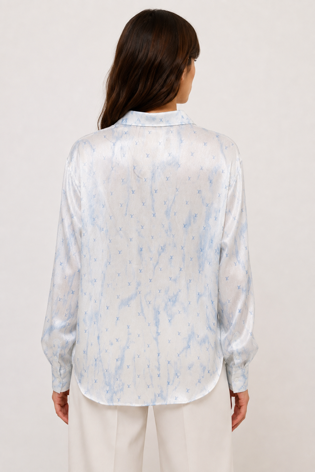 Louis Vuitton Monogram Satin Shirt – Ice Blue
