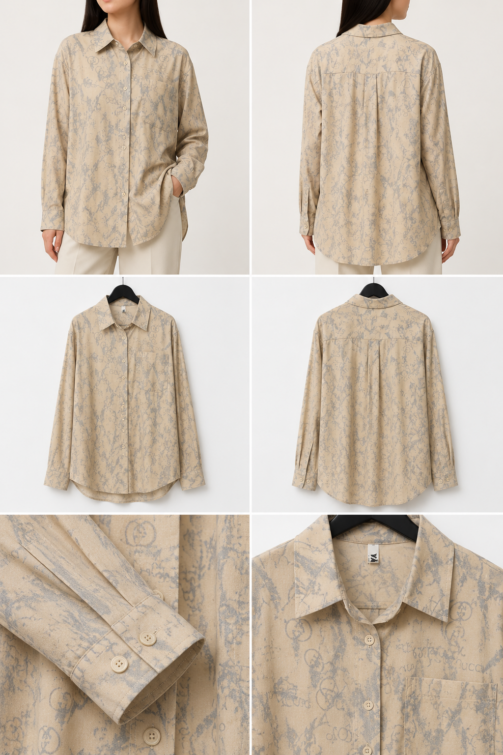 Signature Print Oversized Shirt