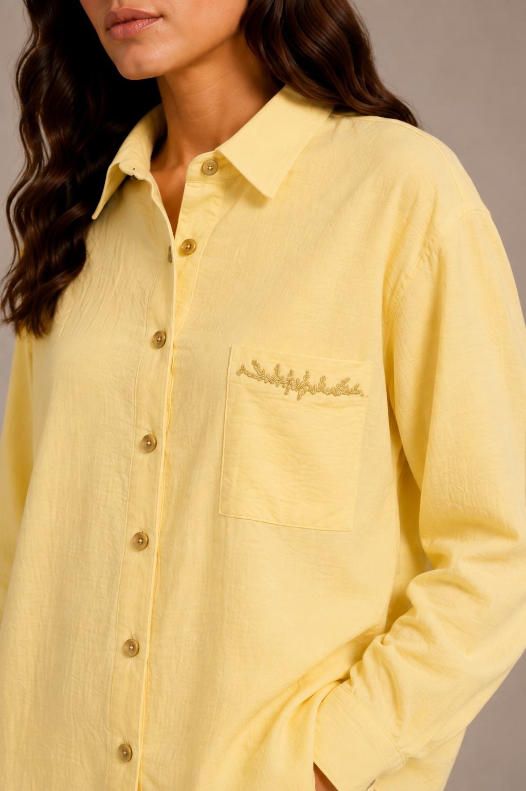 Lemon Embroidered Relaxed Set