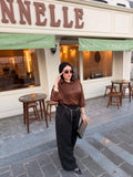 Mocha Luxe Satin Shirt
