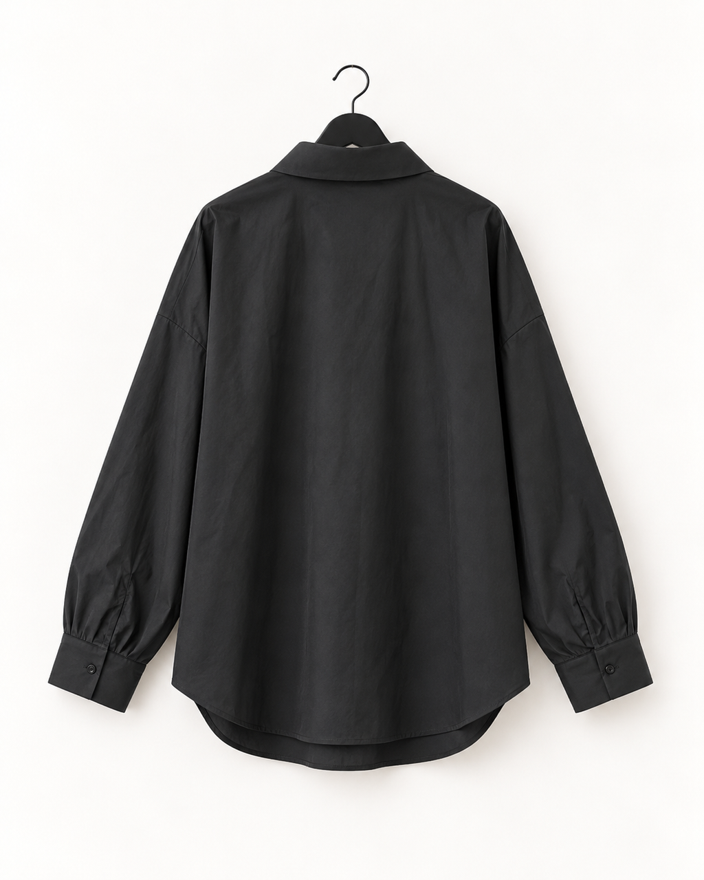 Black Keyhole Detail Oversized Shirt