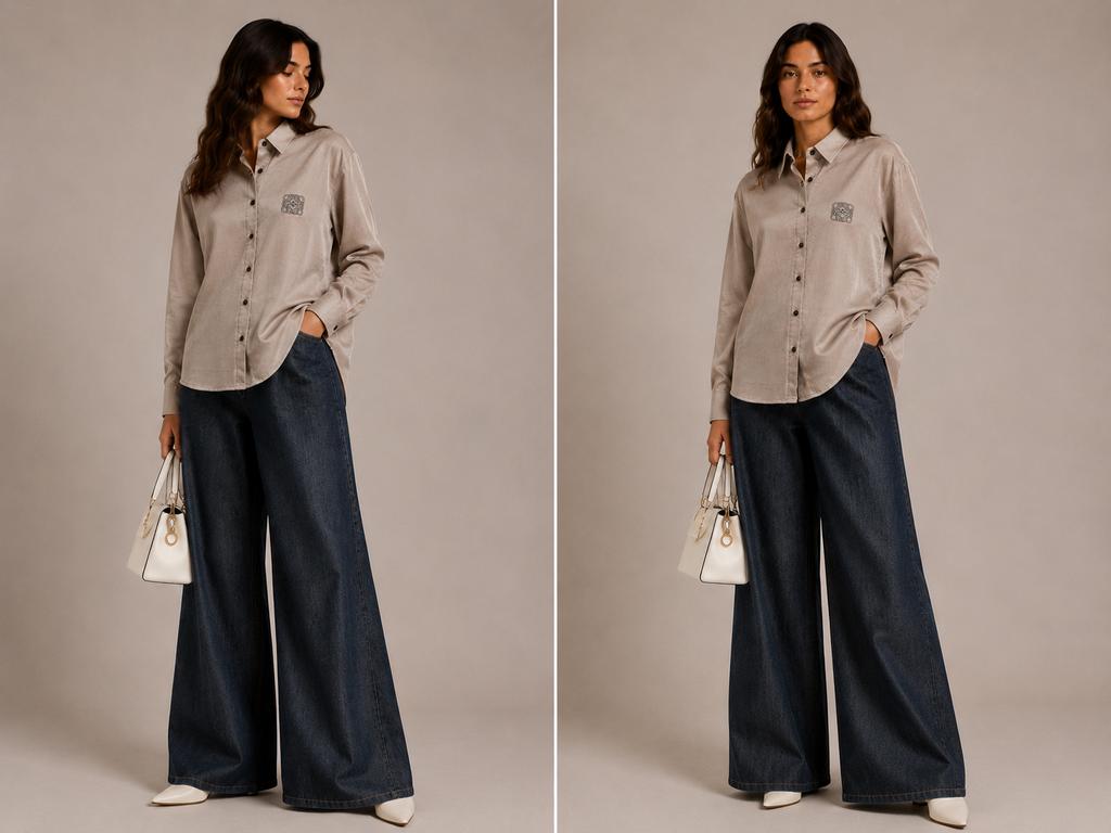 Loewe Satin Logo Shirt – Taupe