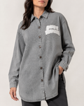 Grey Washed Oversized Shirt