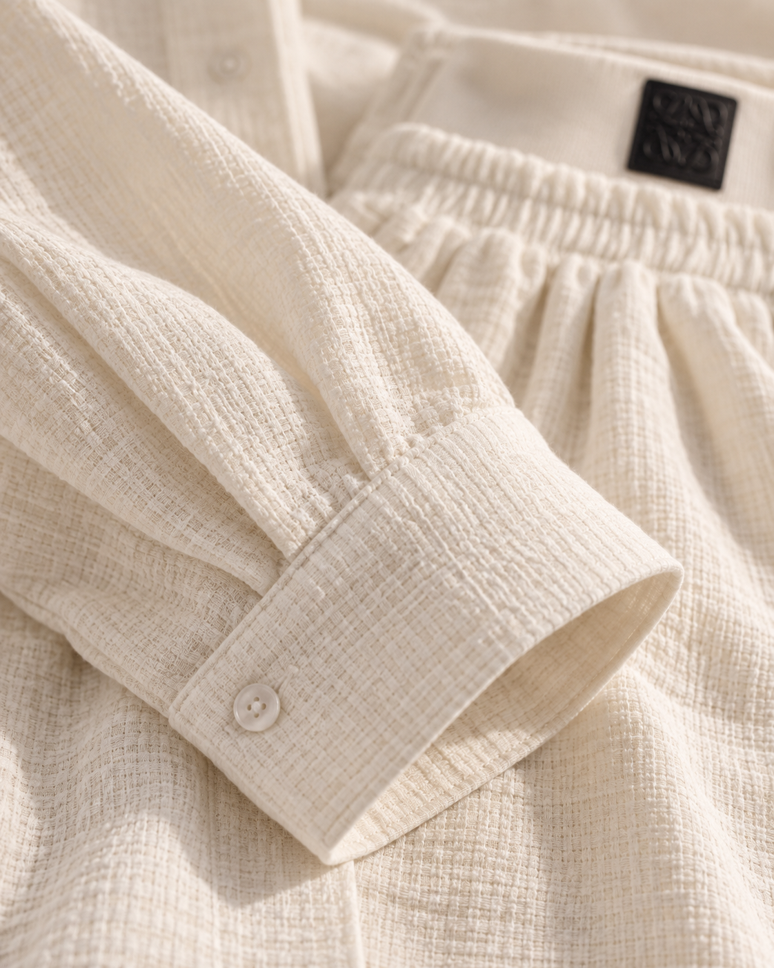 Baby yellow Linen Casual Shirt & Wide-Leg Pants Set