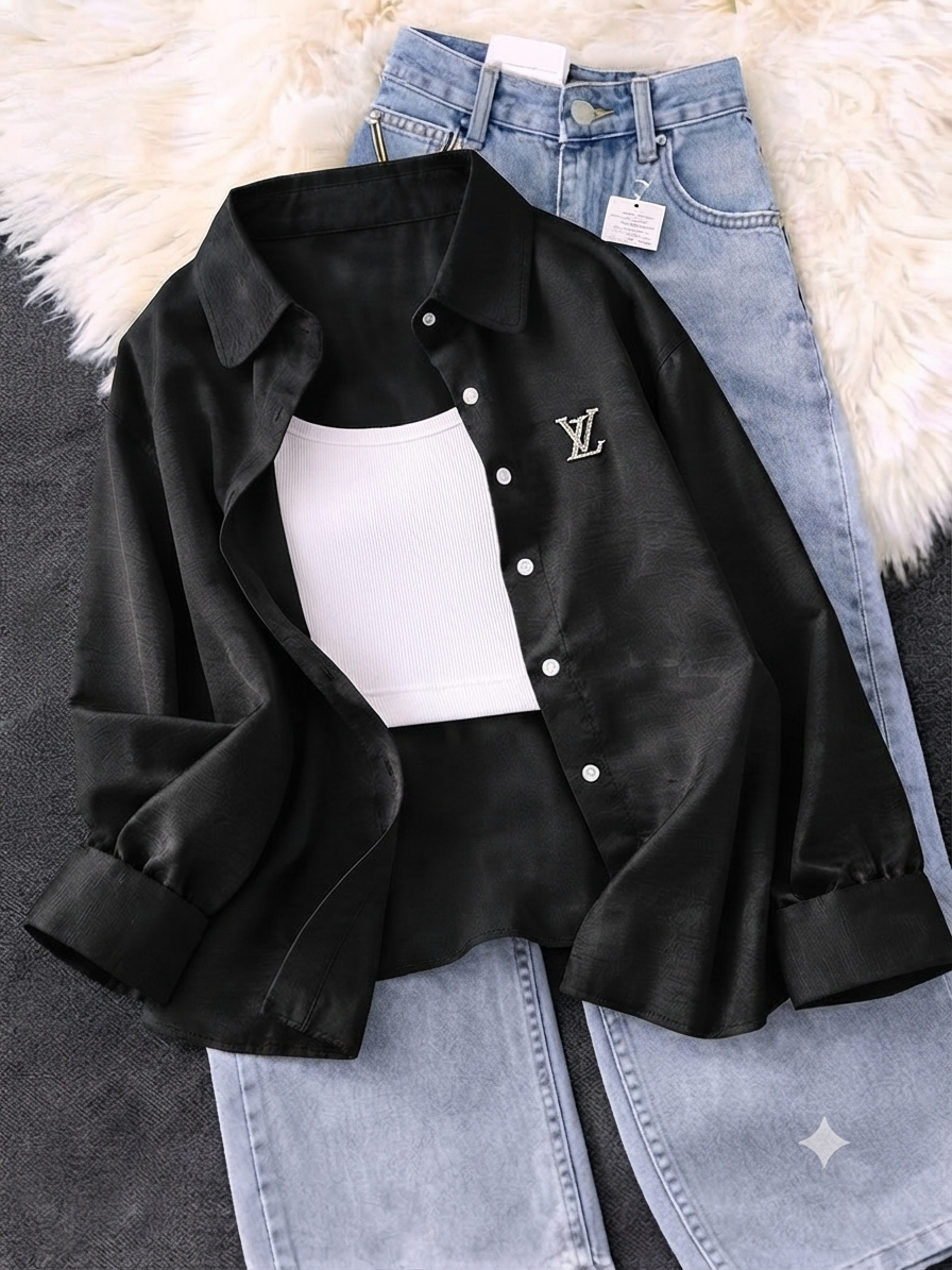 Monaco Luxe Satin Shirt – Mocha