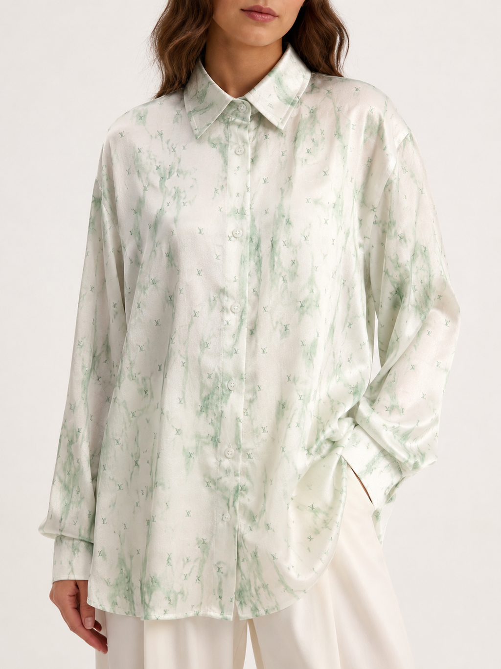 Louis Vuitton Monogram Satin Shirt – Ice Blue