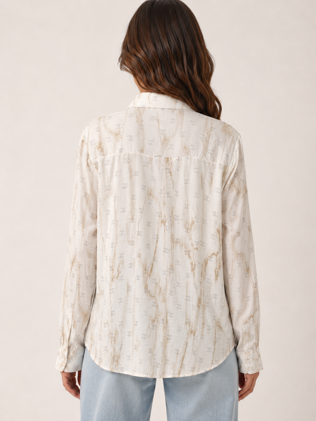Ivory Marble Monogram Shirt