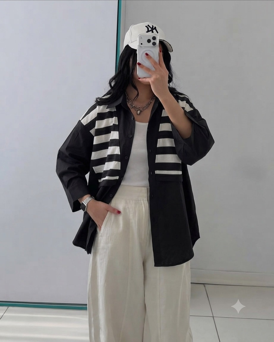شميز اسود اوفر سيز