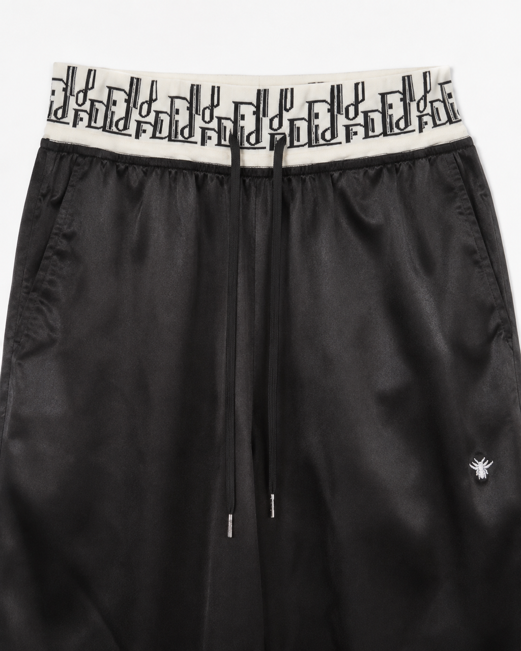 Black Satin Wide-Leg Pants