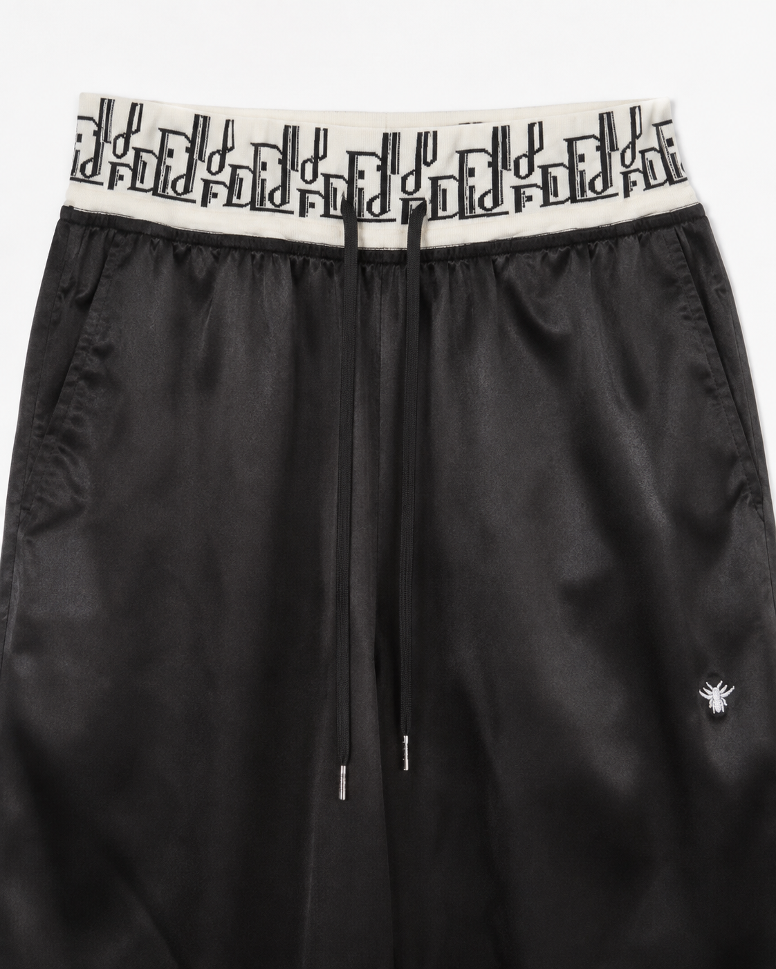 Black Satin Wide-Leg Pants