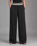 Prada Black Satin Wide-Leg Pants