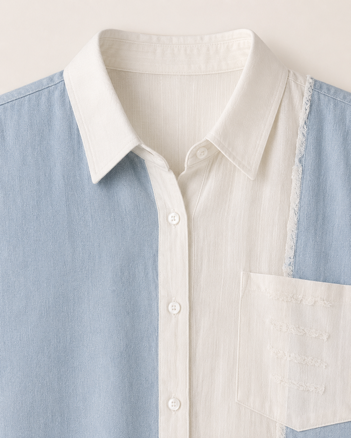 Sky Blue Contrast Oversized Shirt