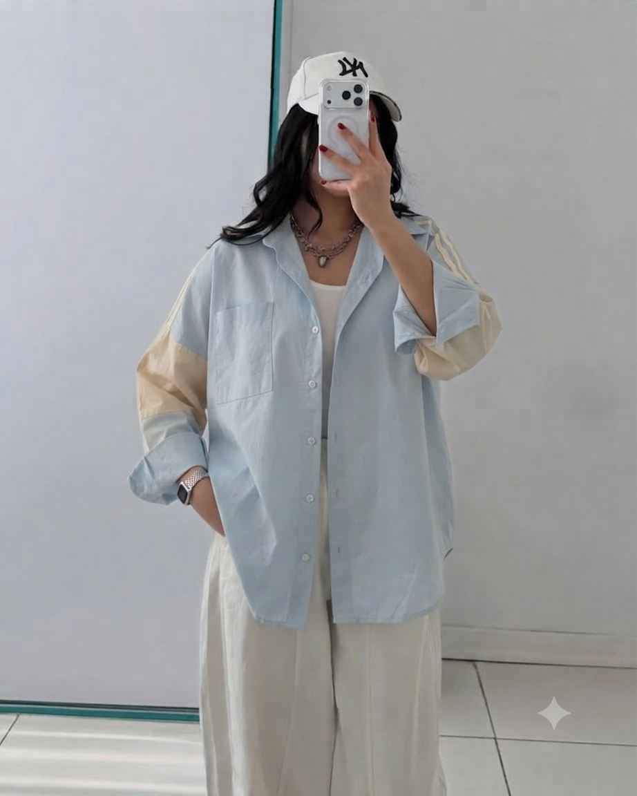 شميز أوفر سايز ببي بلو