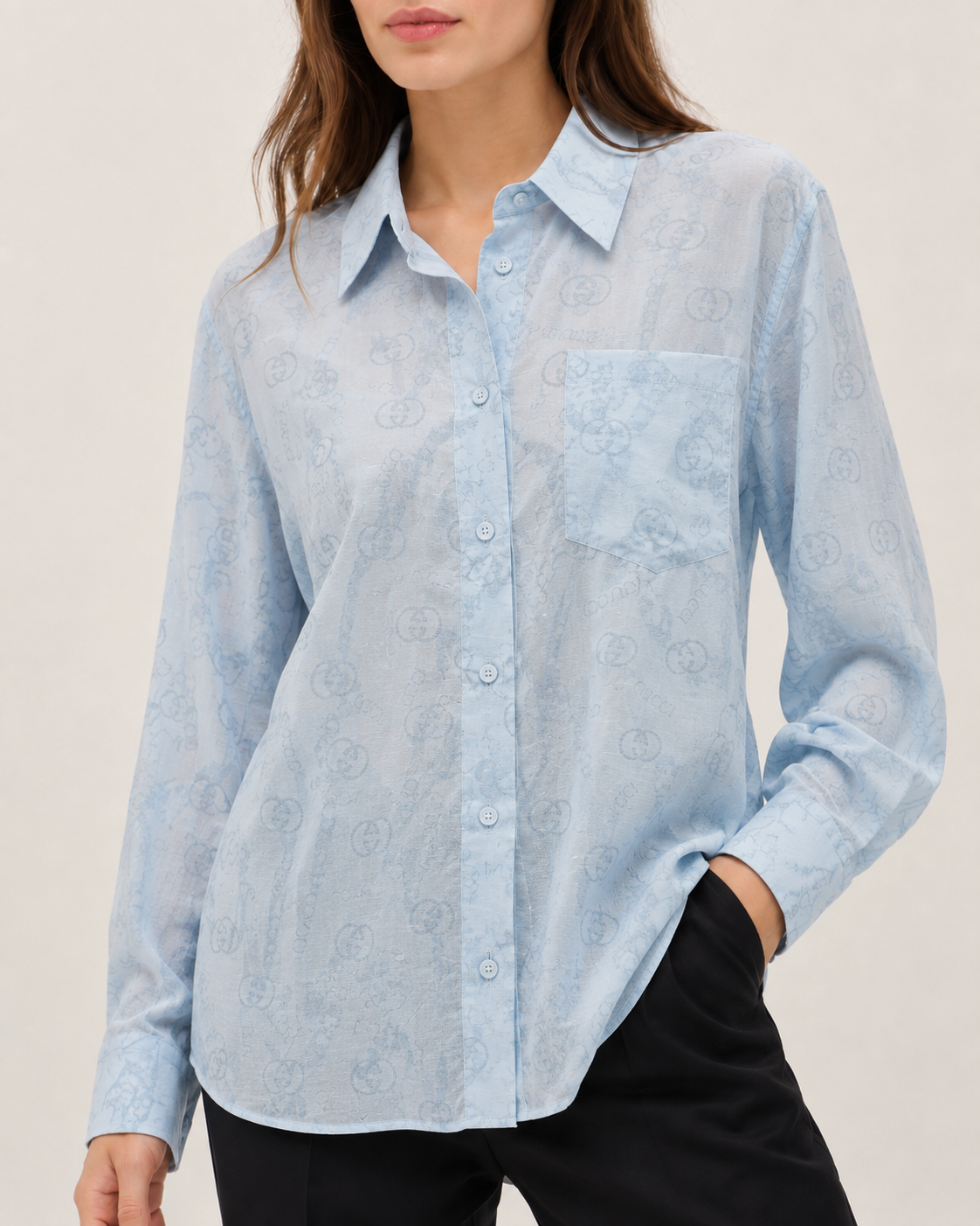 Signature Print Oversized Shirt