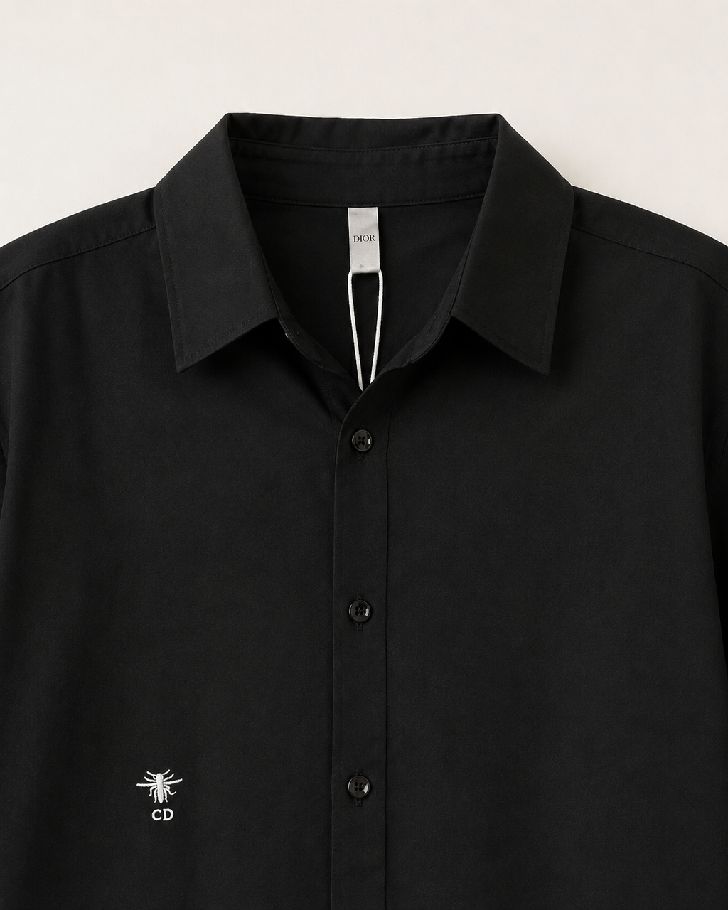 Monogram Cuff Black Oversized Shirt