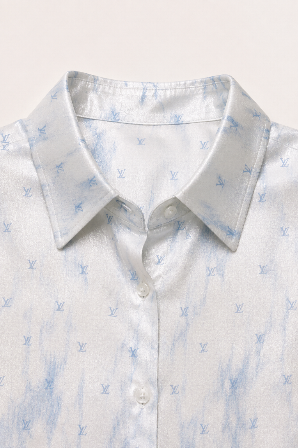Louis Vuitton Monogram Satin Shirt – Ice Blue