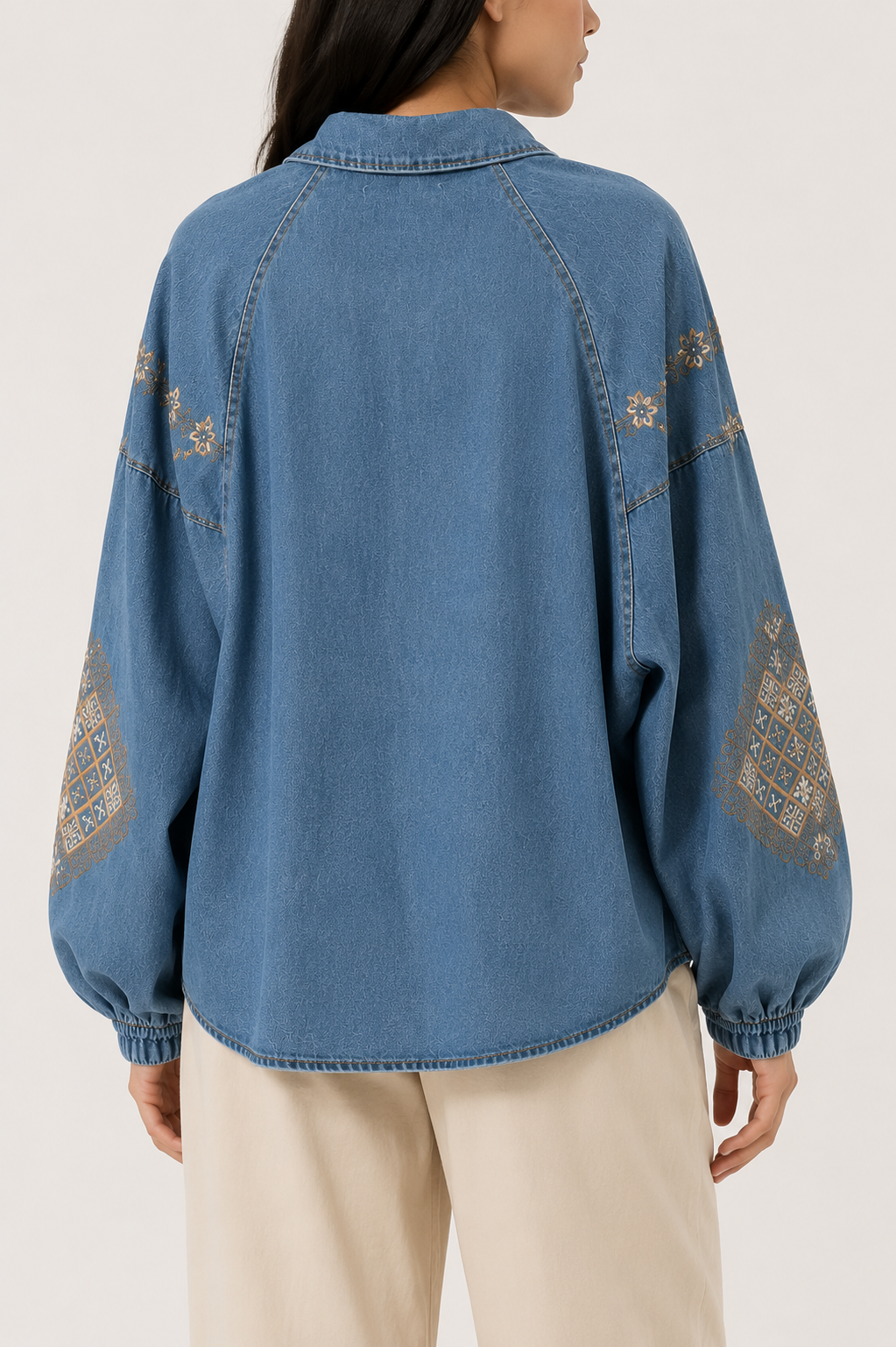 Denim Boho Embroidered