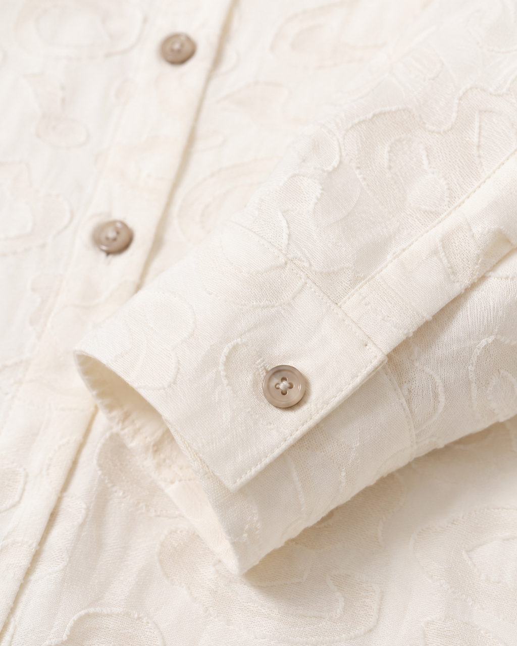 Prada Ivory Jacquard Oversized Shirt