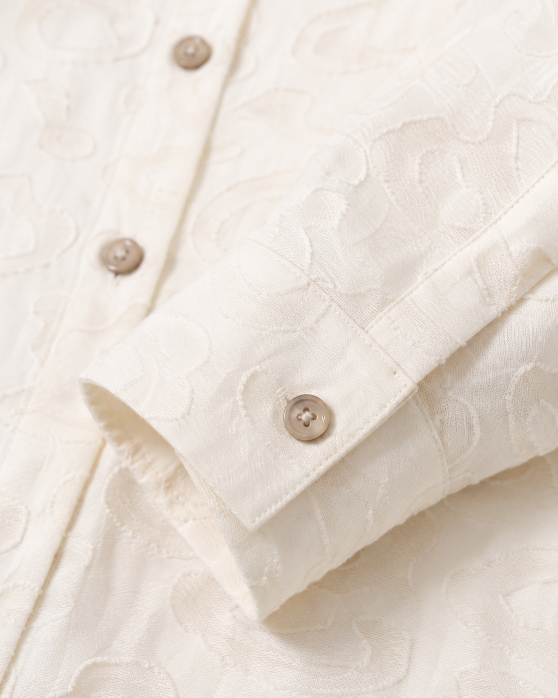 Prada Ivory Jacquard Oversized Shirt