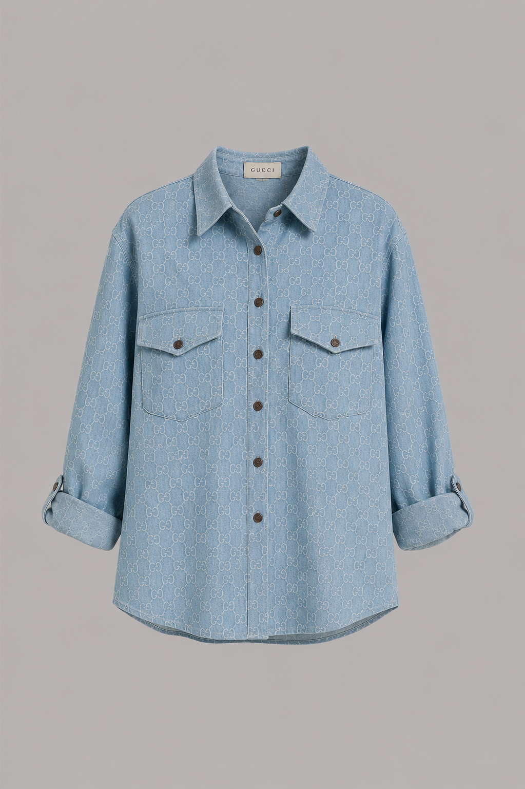 GUCCI Denim Monogram Wide-Leg Suit