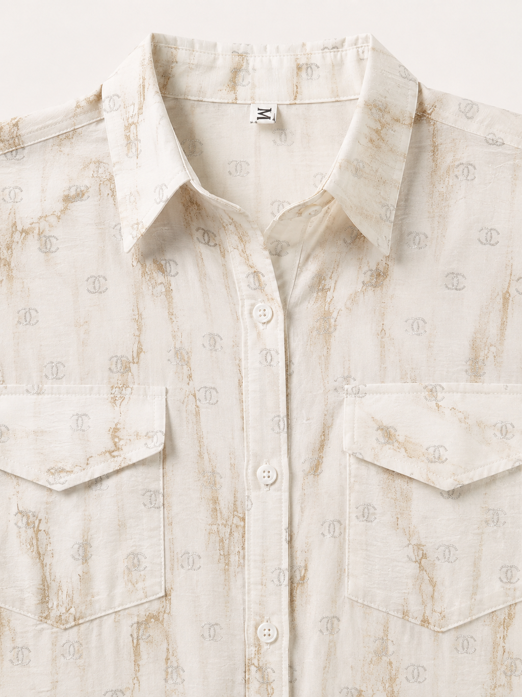 Ivory Marble Monogram Shirt